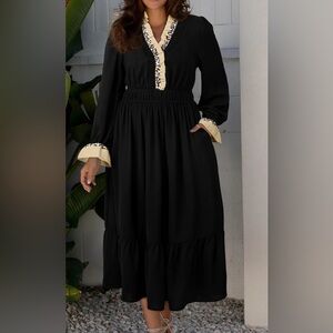 Elegant Black and Cream Women's Dress